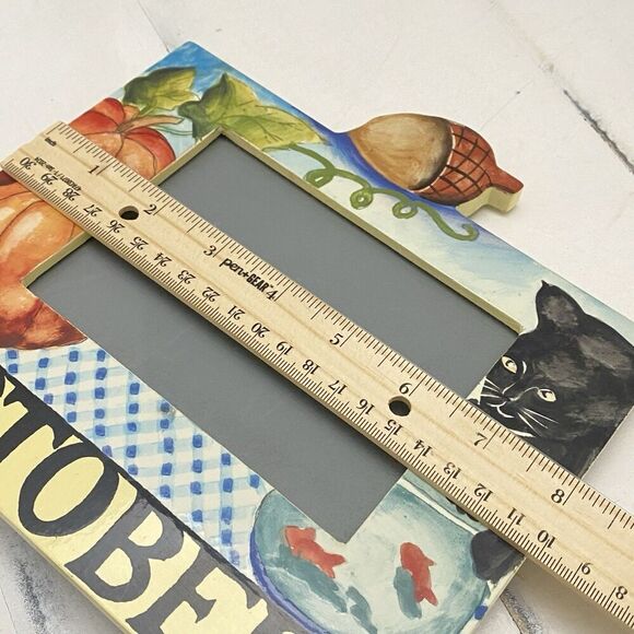 Vtg Exposures Hand Painted "October" Months of the Year 4X6 Picture Frame - Picture 11 of 11